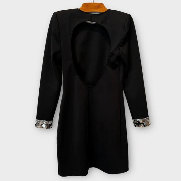 SHO by Tadashi Shoji Sequin Detail Long Sleeve Cocktail Dress Size Small - Picture 6 of 11